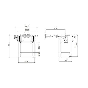 Cesta grúa de hierro para 1 persona 850x700x1150 (L x A x H)