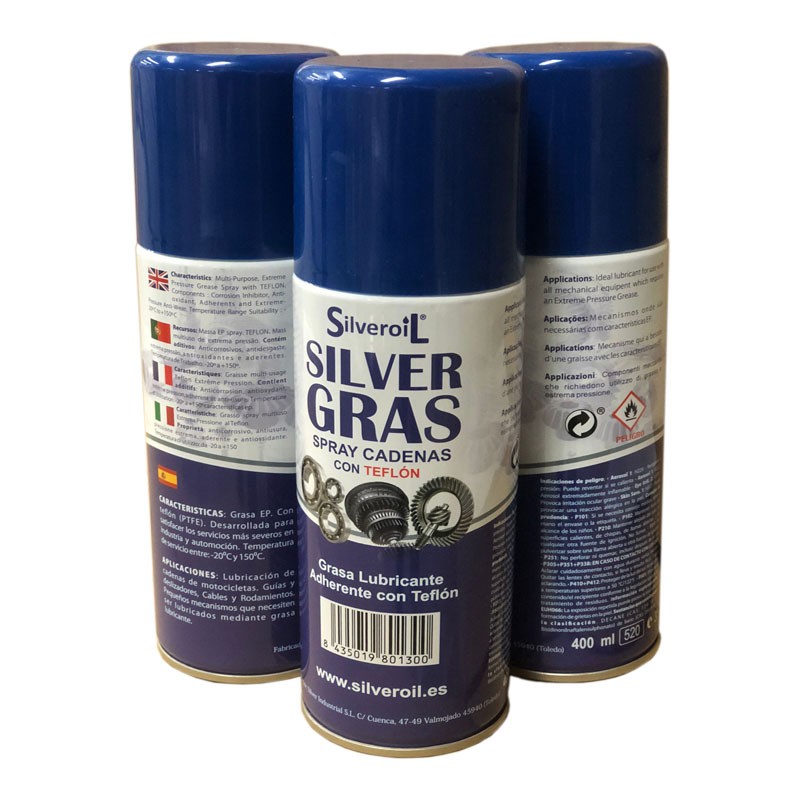 Grasa en spray con teflón de alta adherencia.