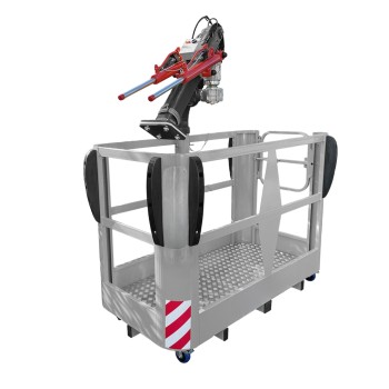 Height-adjustable rotating iron work basket for 3 people