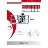 Self-leveling aluminum crane basket with 180º rotation for 3 people.