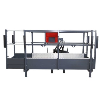 Cesta de hierro extensible en base, giro 180º para retroexcavadora