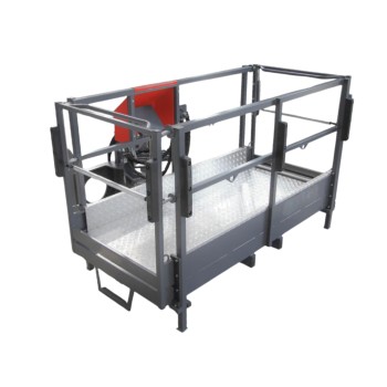 Cesta extensible de hierro, en base + giro 180º para retroexcavadora
