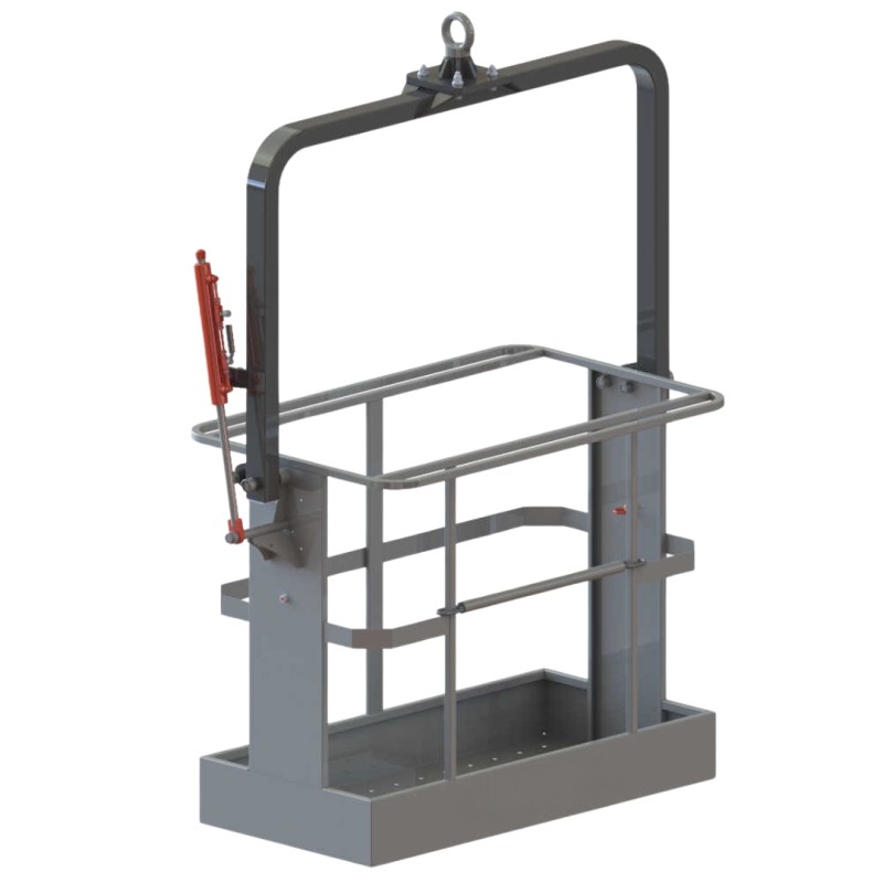 Iron suspended man basket for tower cranes for 2 people