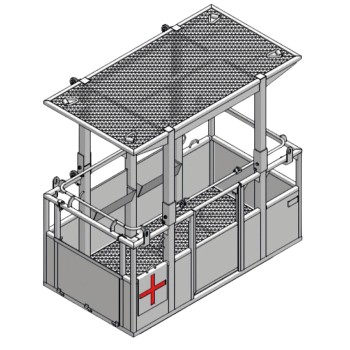 Cesta portaoperarios de hierro para grúas torre para 4