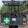 Suspended iron man basket for tower cranes with roof for 4 people