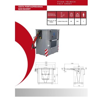 2-person fiberglass man basket + 1-meter connector