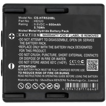 Batería compatible Hetronic 8300510, 68300520, 68300530, FBH900, HE520, HT-02