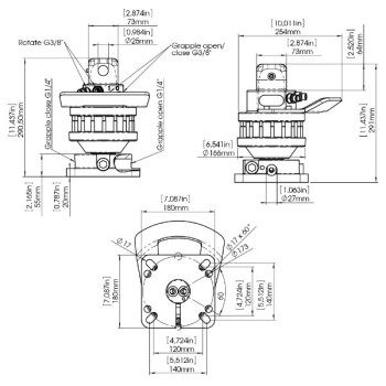 Rotator hidráulico 4 bridas