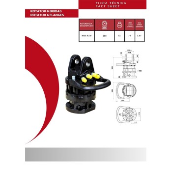 Rotator hidráulico 6 bridas